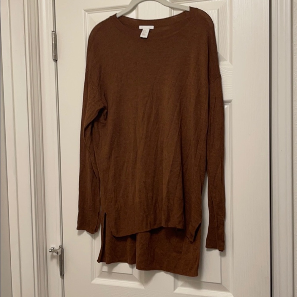 High/low long sleeve h/m top